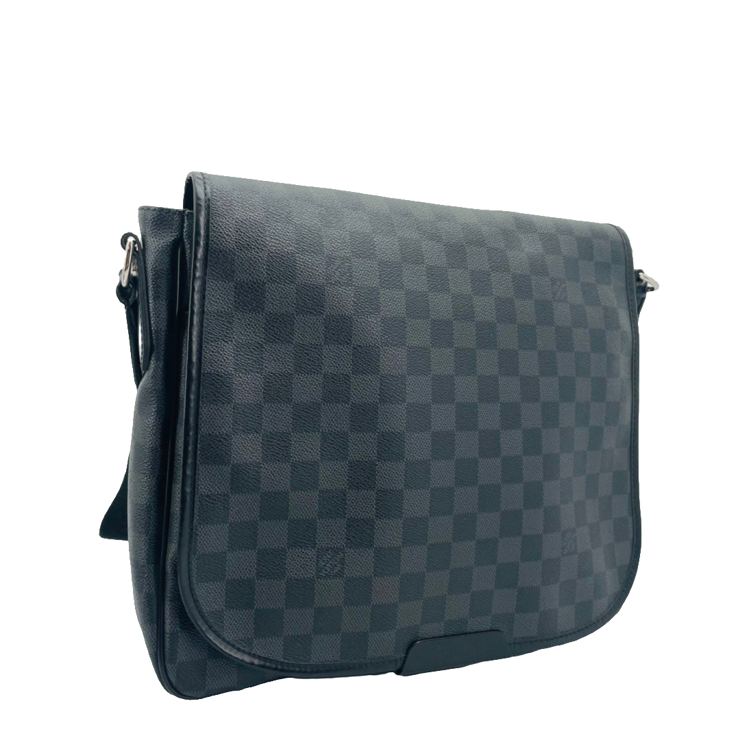 99新 LouisVuitton/路易威登 黑棋盘格单肩斜挎邮差包/672号