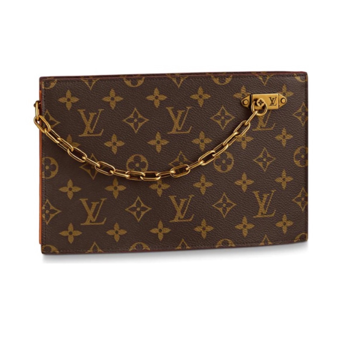 99新 LouisVuitton/路易威登 棕老花链条小号手拿包1922