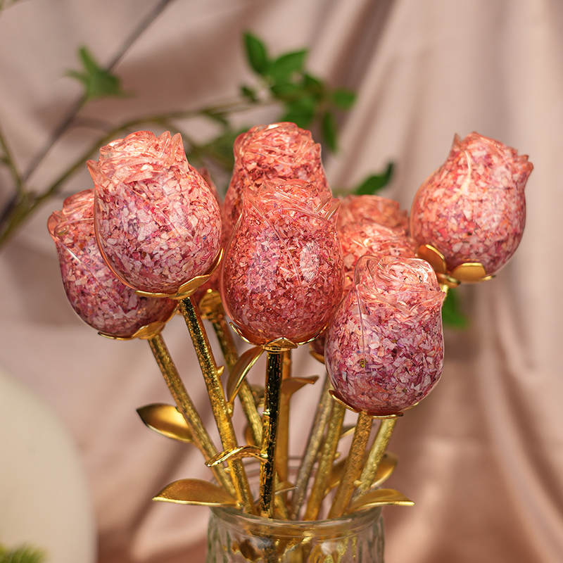 9朵玫瑰碎钞花 女神节碎钞玫瑰花（九朵）礼盒装文创摆件