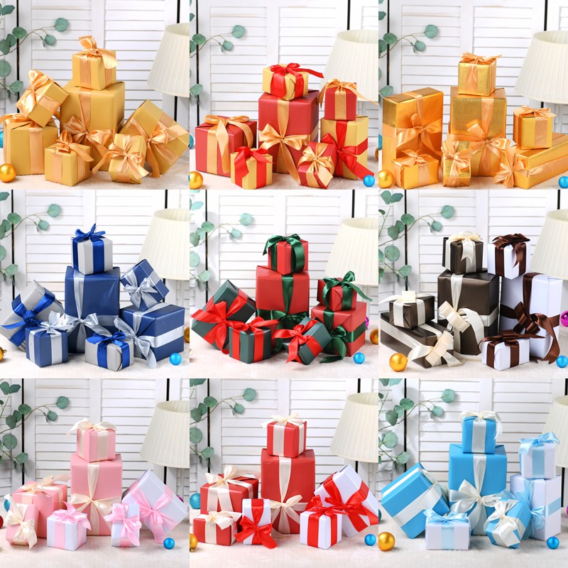 圣诞节装饰用品礼品堆礼盒摆件场景布置美陈空礼品盒堆头4s店装饰