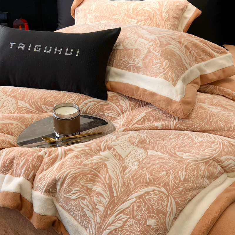 蒂语奇【维也纳】新款加厚高克重牛奶绒四件套双面绒保暖床上用品