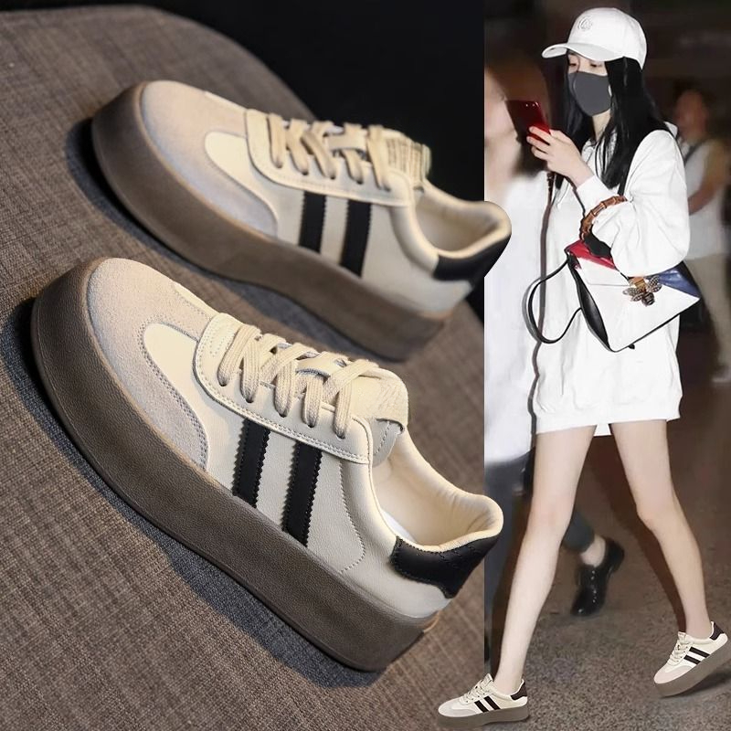 板鞋女新款夏季厚底设计感小众鞋子增高复古秋季百搭女乐福鞋女款