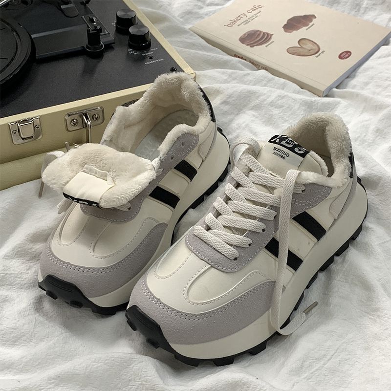 冬季加绒美式小个子休闲百搭高级感阿甘板鞋女新款爆款网红老爹鞋