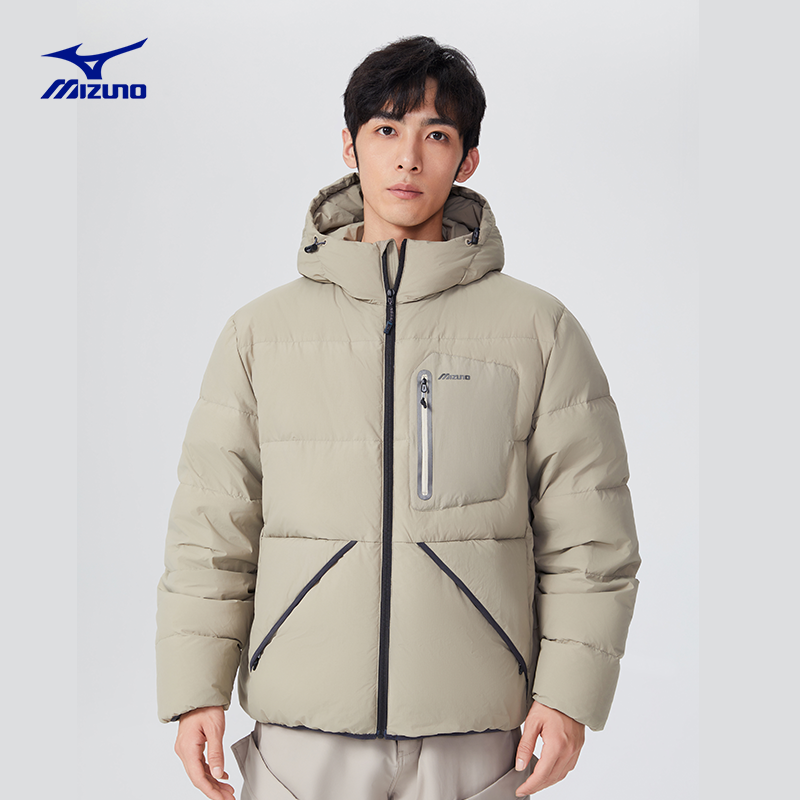 Mizuno/美津浓Mizuno/美津浓防风拒水保暖连帽羽绒服外套D2CN44M2