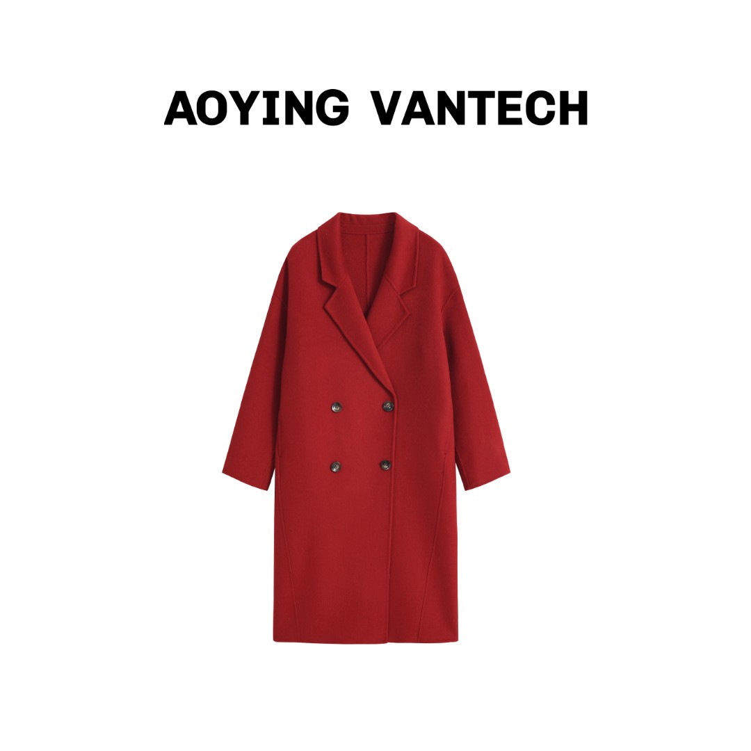 AOYING VANTECH 2025早春款经典茧型四粒扣羊毛大衣
