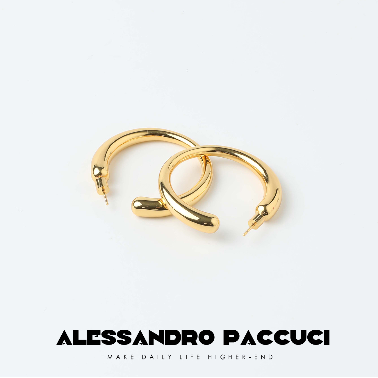 铜合金耳饰 AP洛哥42008EE 大C形小众气质时尚个性百搭耳环