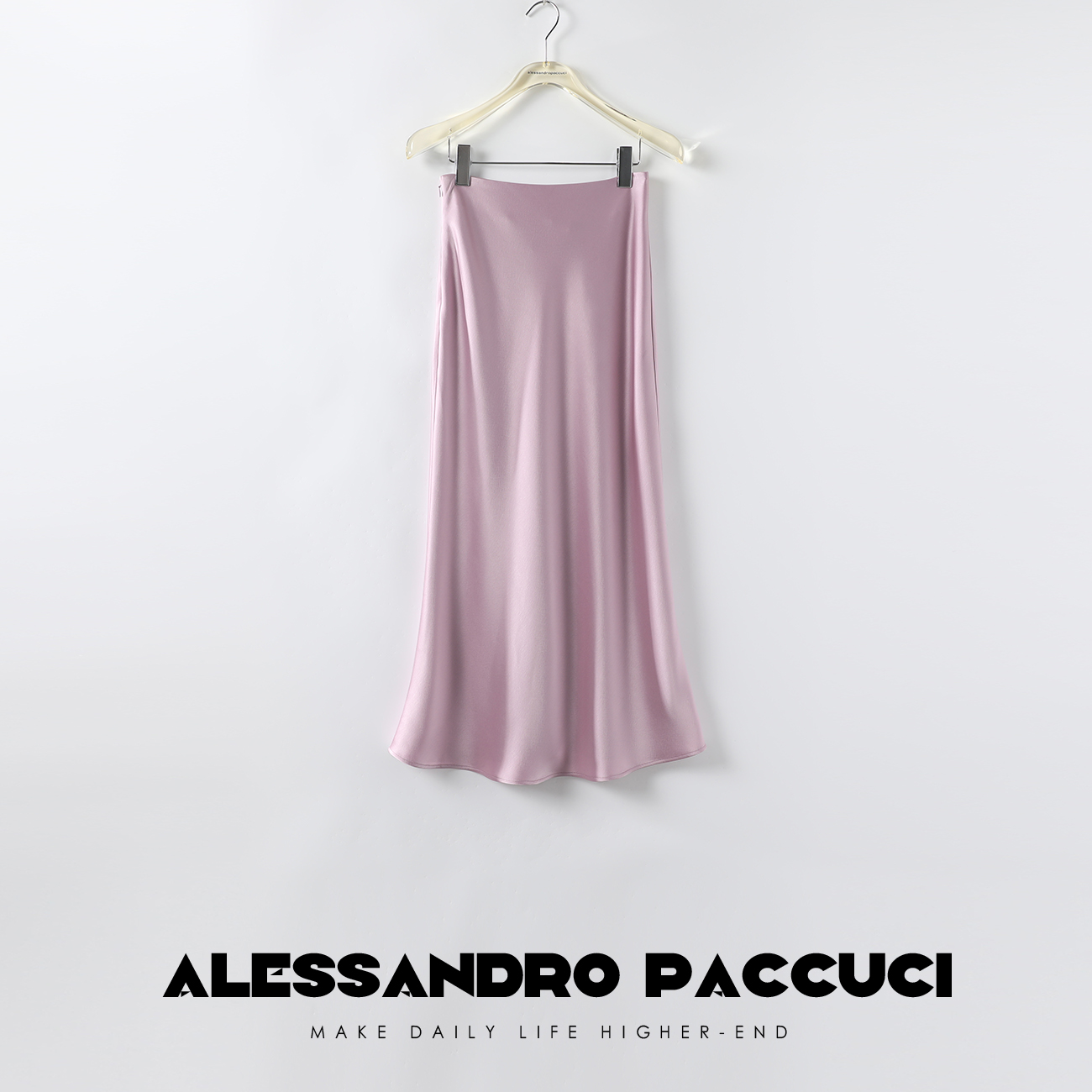 Alessandro Paccuci洛哥21380S鎏光垂感三醋酸 斜裁灵动鱼尾半裙