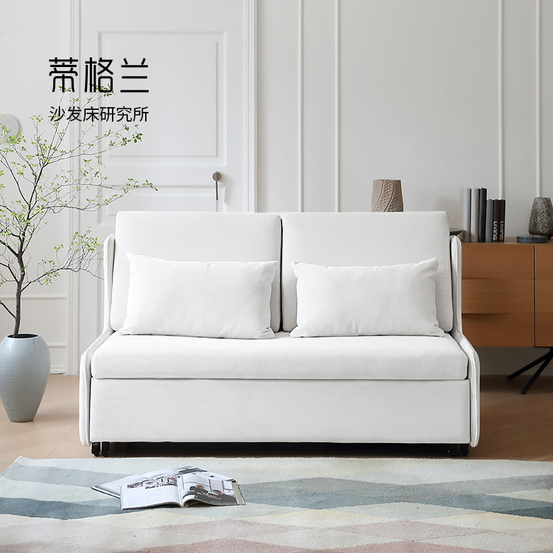沙发床折叠两用奶油风小户型推拉床阳台网红款2023多功能客厅沙发
