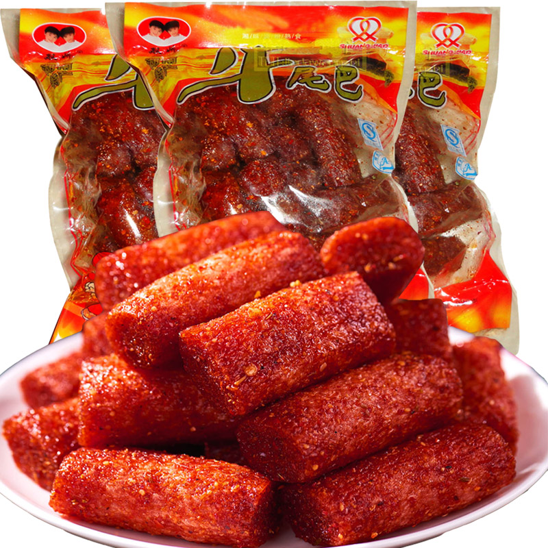 湖南特产双娇牛尾巴麻辣小零食90后儿时怀旧大刀肉小吃辣休闲食品