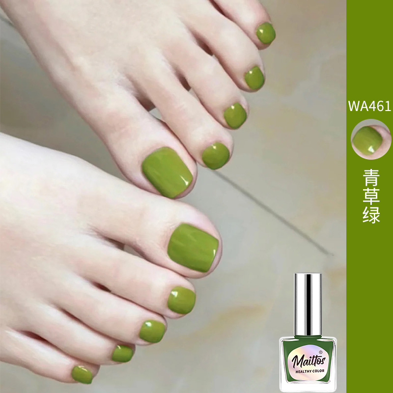 2025新款魅涂免烤速干指甲油持久无味水性可撕拉显白~461青草绿色