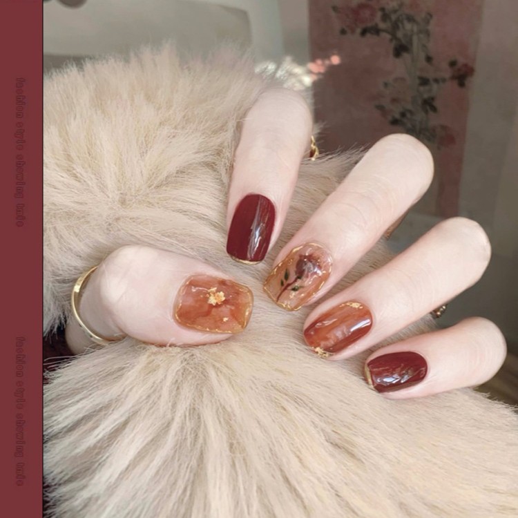 【干枯玫瑰】【喵公子】纯手工穿戴甲可拆卸美甲光疗甲