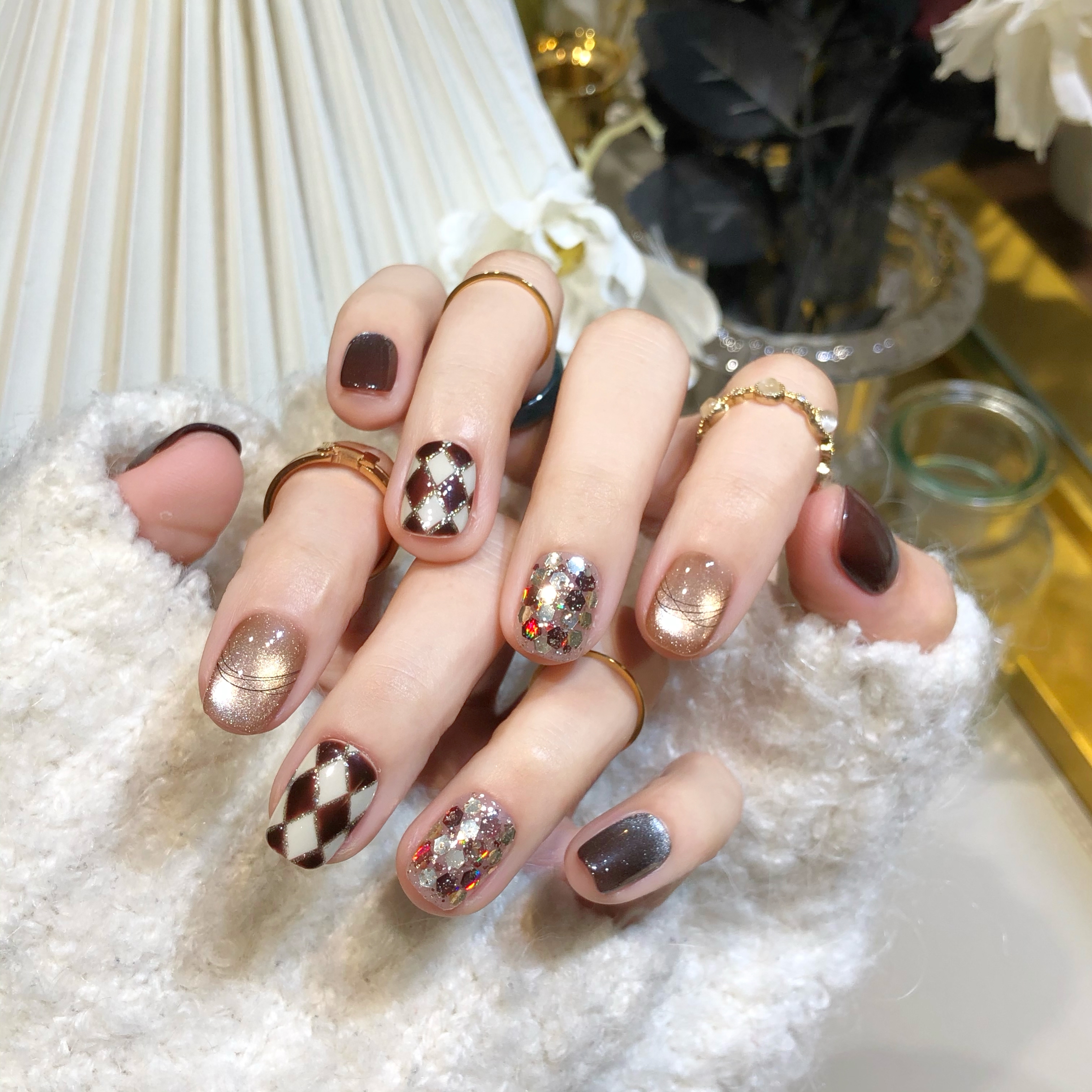 喵公子【格调】纯手工穿戴甲可拆卸美甲光疗甲     