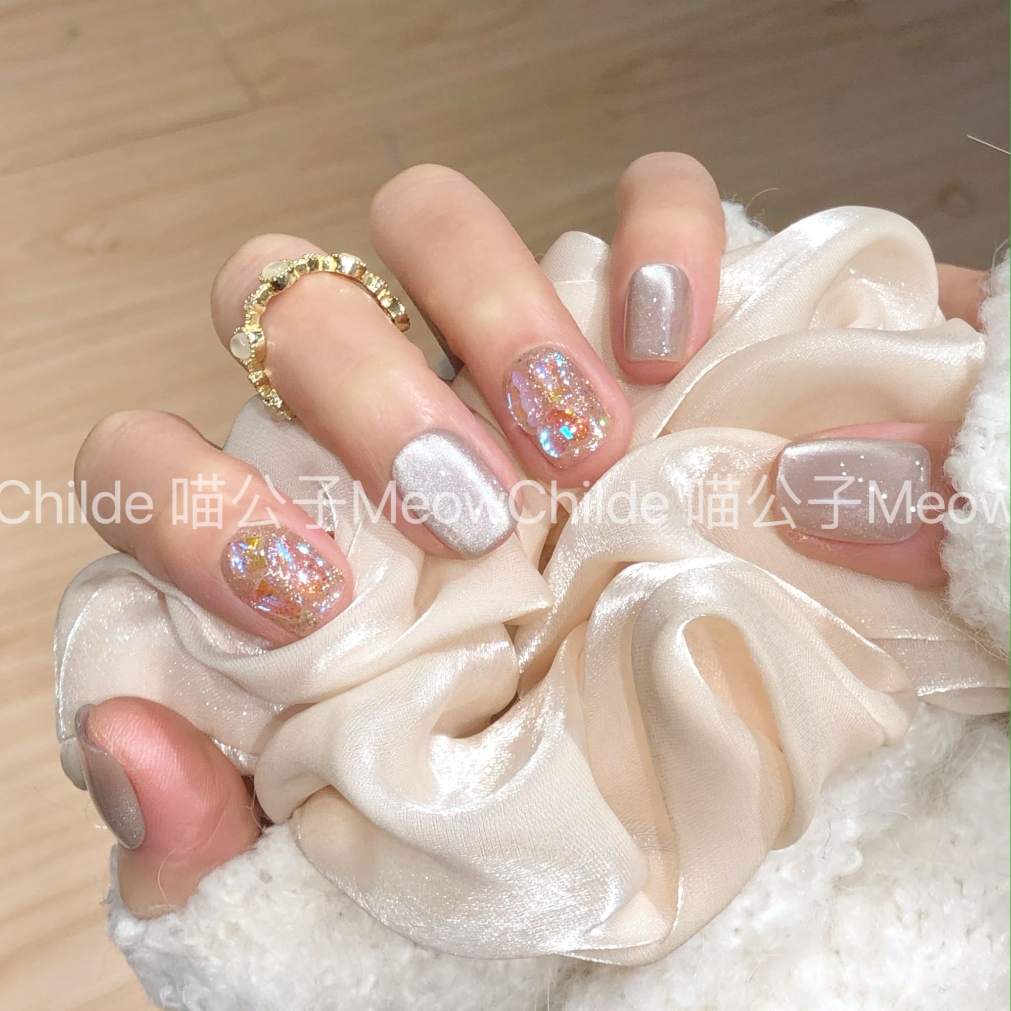 喵公子【天空之境】【喵公子】纯手工穿戴甲可拆卸美甲光疗甲    