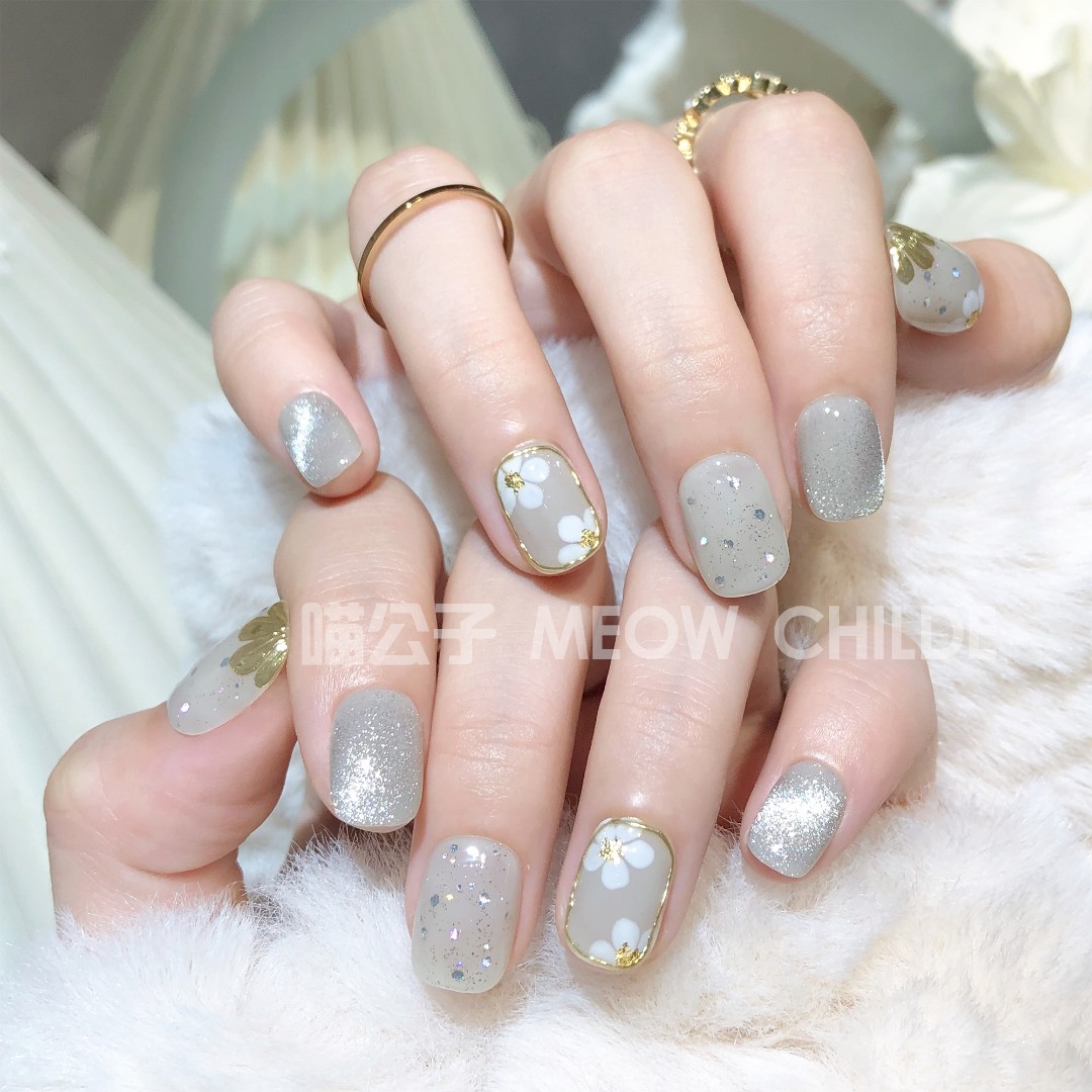 【羊脂玉】【设计师款】喵公子纯手工穿戴甲可拆卸美甲光疗甲