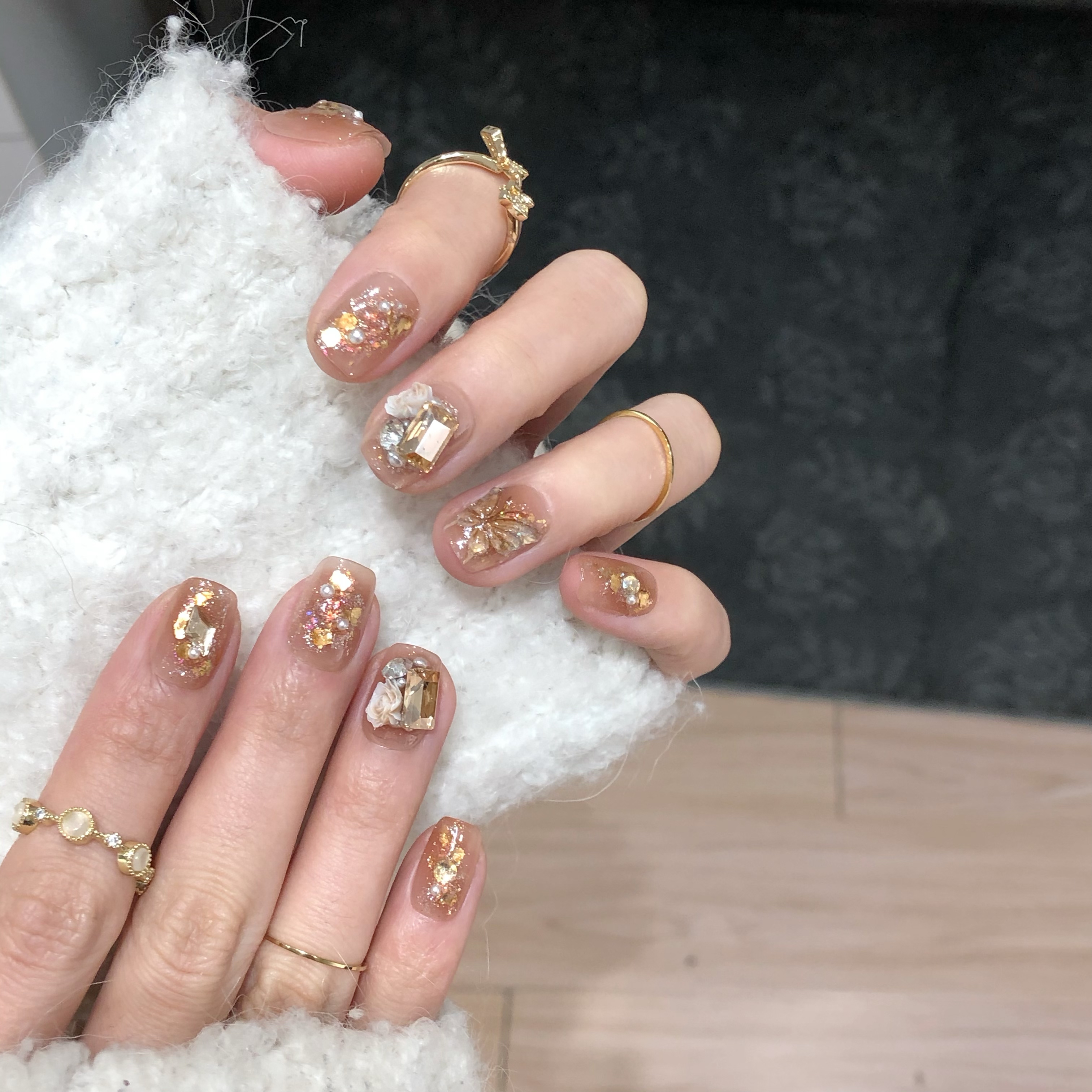 喵公子【蝶扰花期】纯手工穿戴甲可拆卸美甲光疗甲   