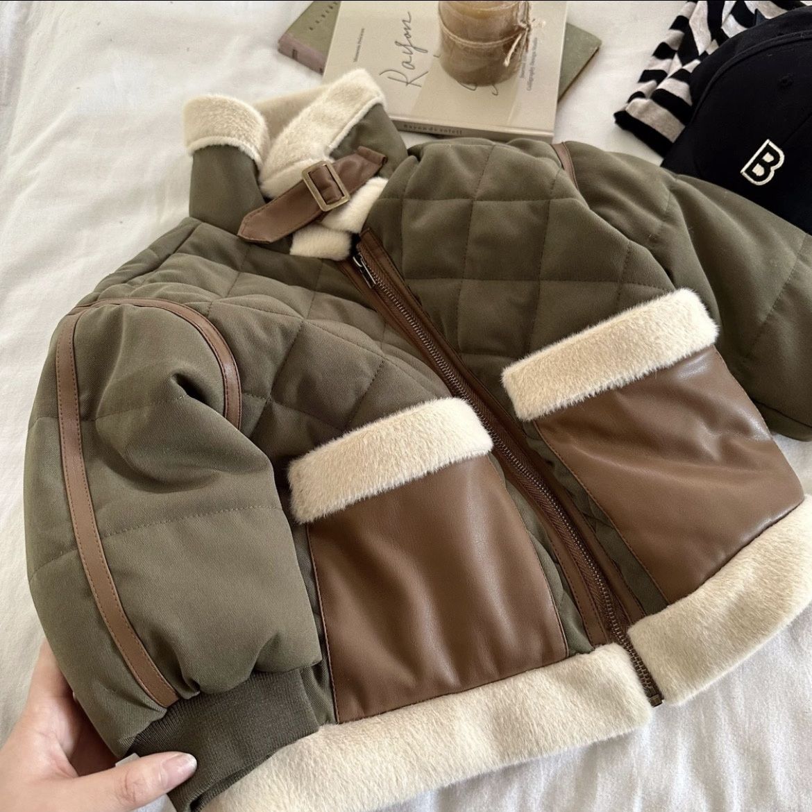 巴拉拉吧儿童冬季新款棉服中小童男女宝宝加绒加厚棉袄保暖夹克机