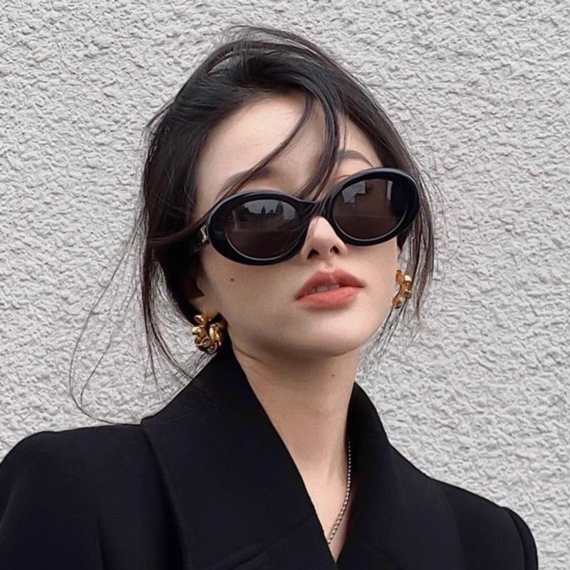 墨镜女款防紫外线高级感近视防晒猫眼椭圆凯旋门2023新款太阳眼镜