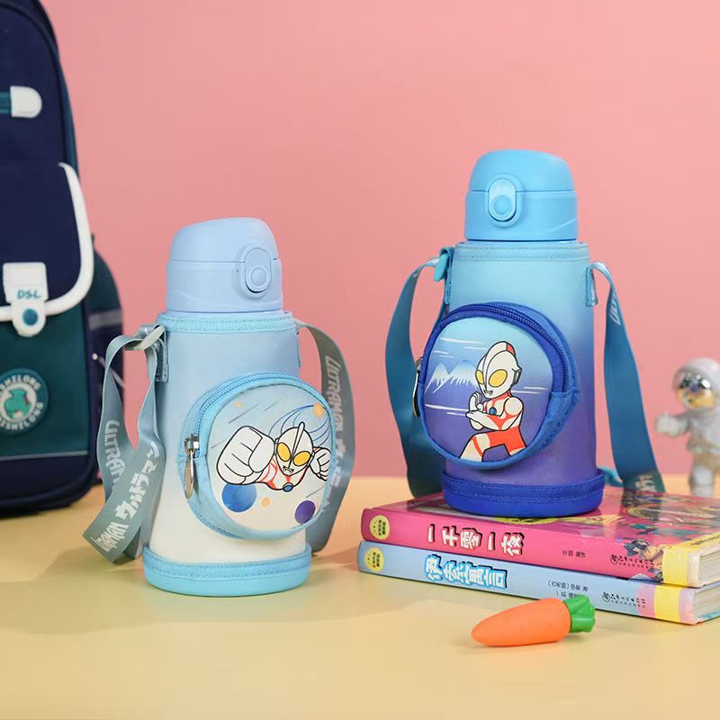 奥特曼大容量一杯两用316内胆宝宝幼儿园儿童专用保温杯耐摔便携