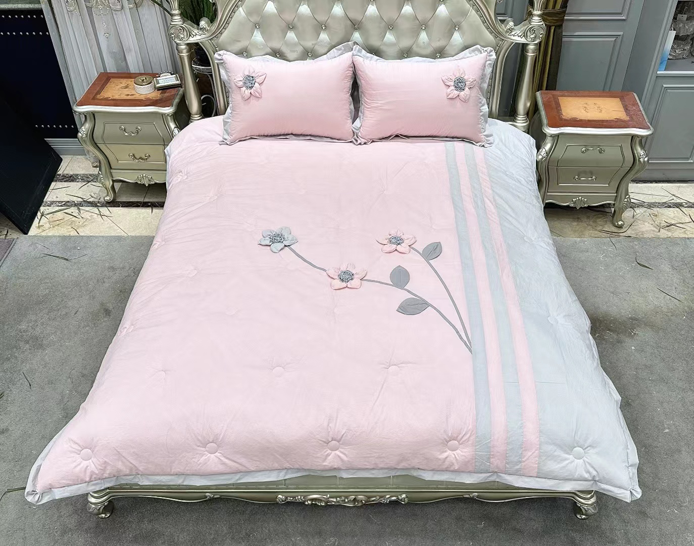 纯棉被子三件2.0*2.3