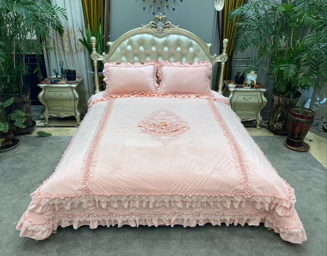 「凡一家纺」安妮女皇绒床盖款韩版四件套床上日用