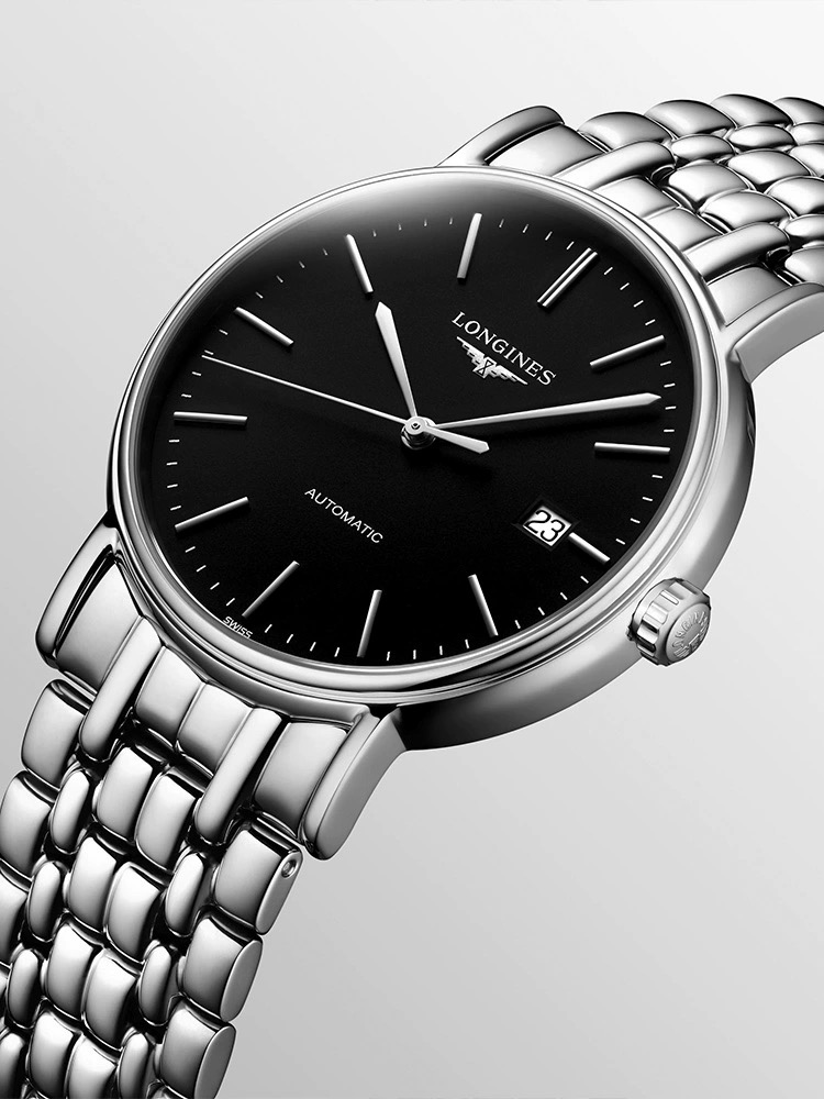 99新 Longines/浪琴 L4.922.4.52.6/瑰丽922经典黑盘条丁/40表径