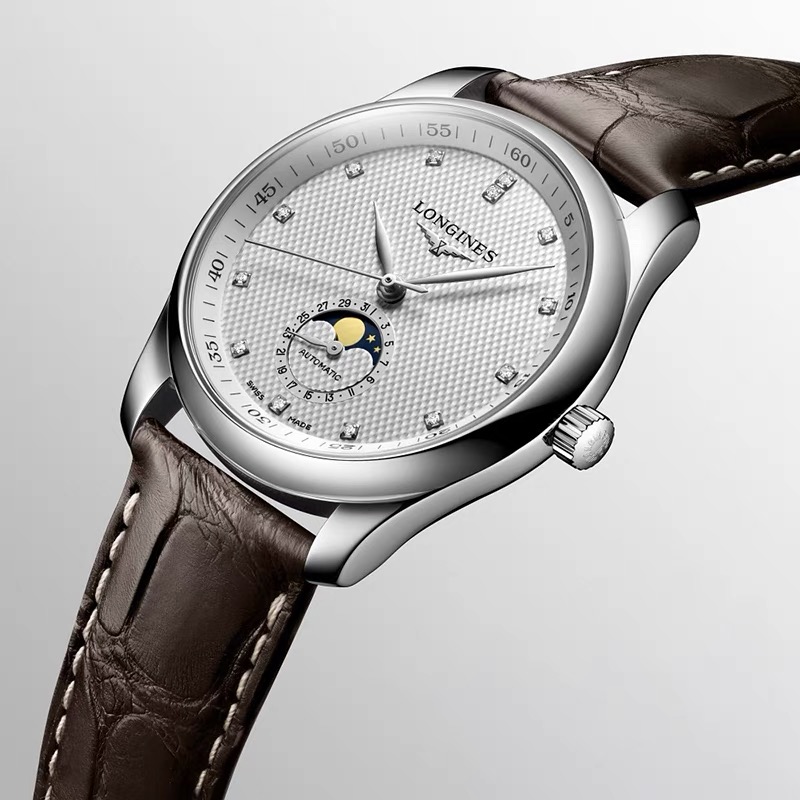 99新 Longines/浪琴 L2.909.4.77.3/名匠909四针月相/40表径