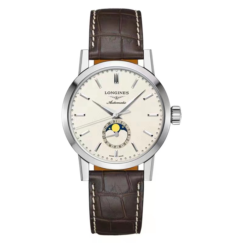 99新 Longines/浪琴 L4.826.4.92.2/1832系列826四针月相/40表径