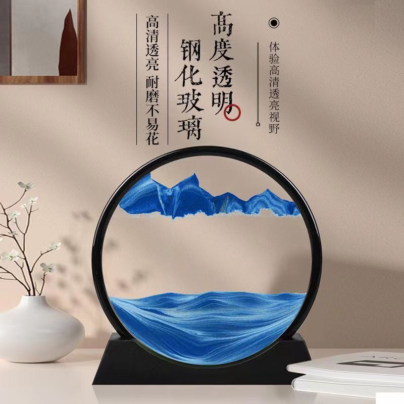 3D流沙画家居摆件解压酒柜办公室客厅装饰品轻奢沙漏艺术创意礼物