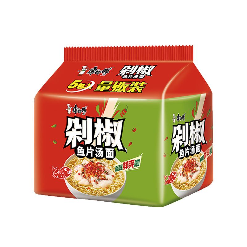 康师傅剁椒鱼片汤面105g*5