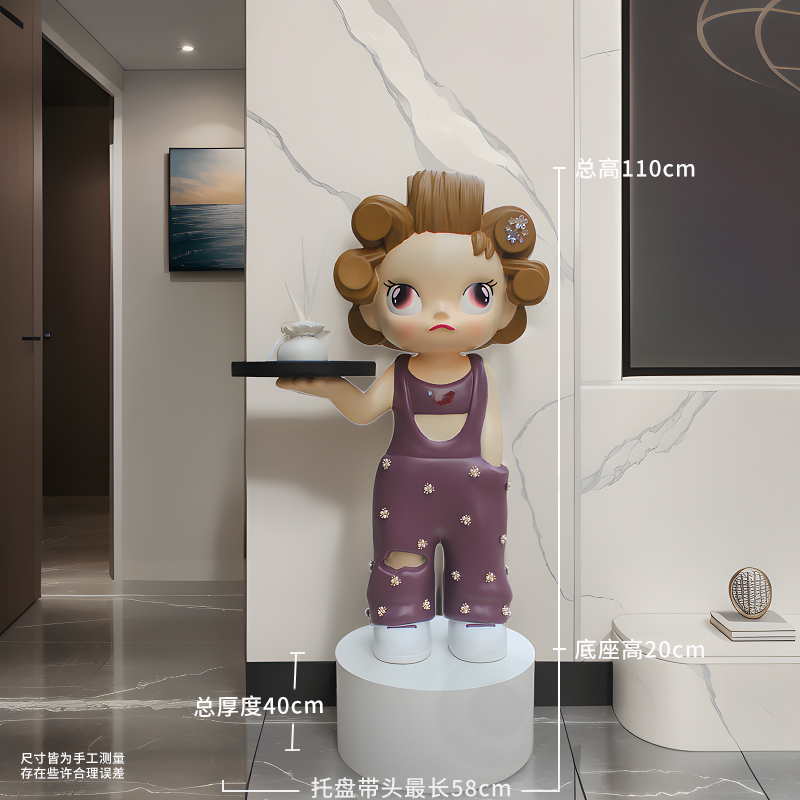 轻奢网红电视柜摆件创意大号客厅摆件玄关大型蛋卷公仔家居饰品