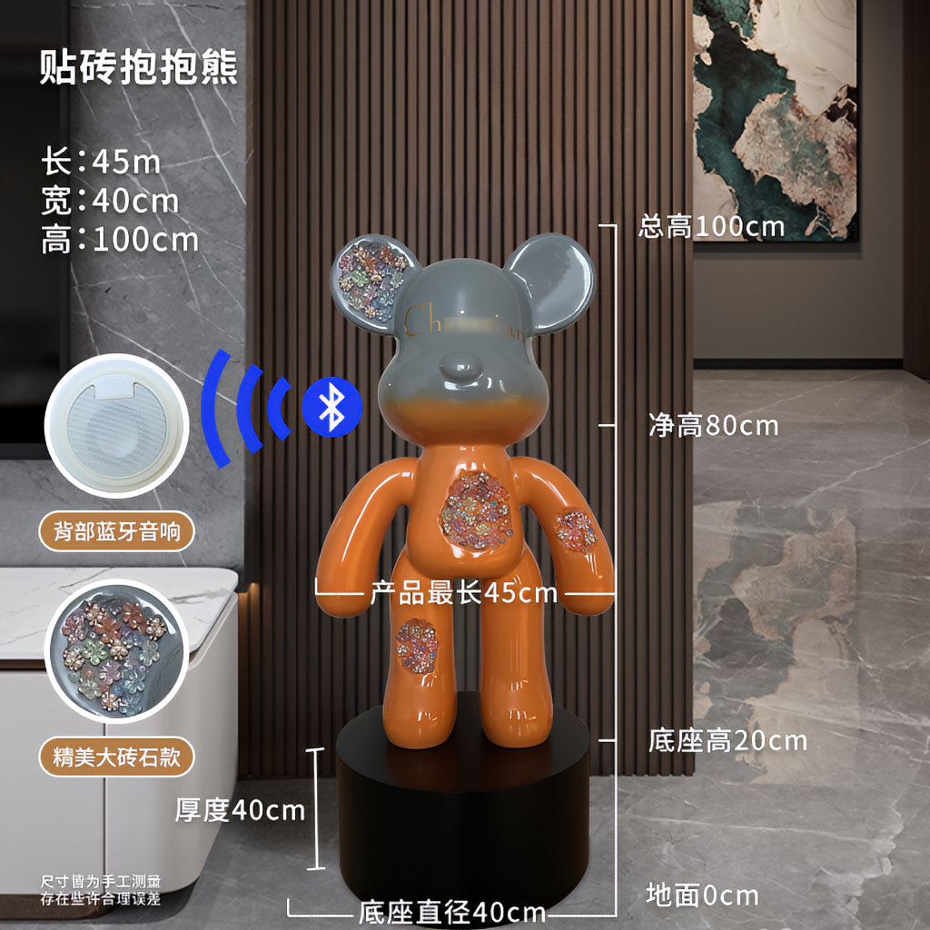 可爱客厅大号抱抱熊音响款网红玄关电视柜装饰品创意时尚家居摆件
