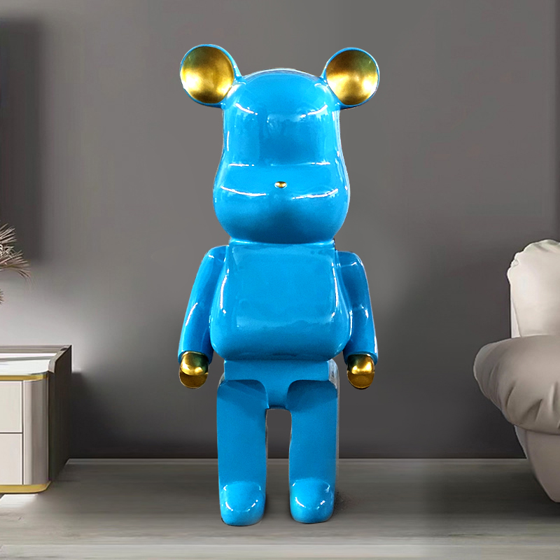 潮玩大号可爱蓝色熊客厅落地大摆件电视柜店面装饰礼品蓝色熊3580