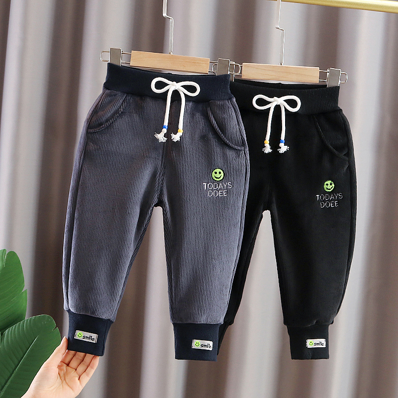 宝宝加绒裤子新款童装儿童秋冬保暖一体绒男女童洋气婴儿长裤外穿