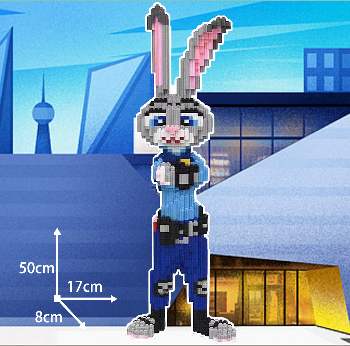 【50CM】大号朱迪兔尼克狐高难度积木落地立体拼插儿童锻炼思维