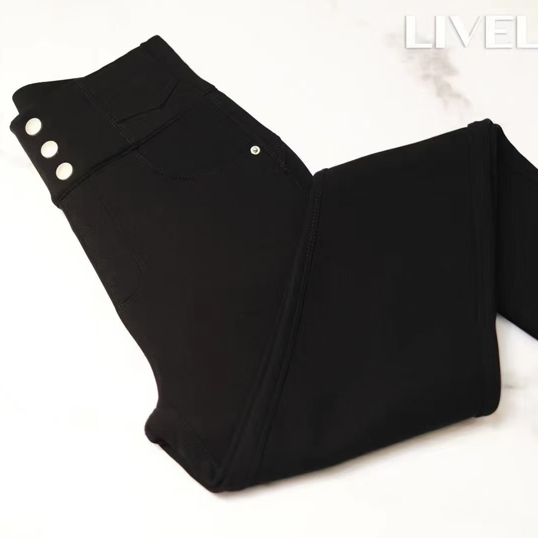 俪妍【LIVELY·YAN】秋冬新款打底裤17784加绒弹力黑色紧身高腰显瘦