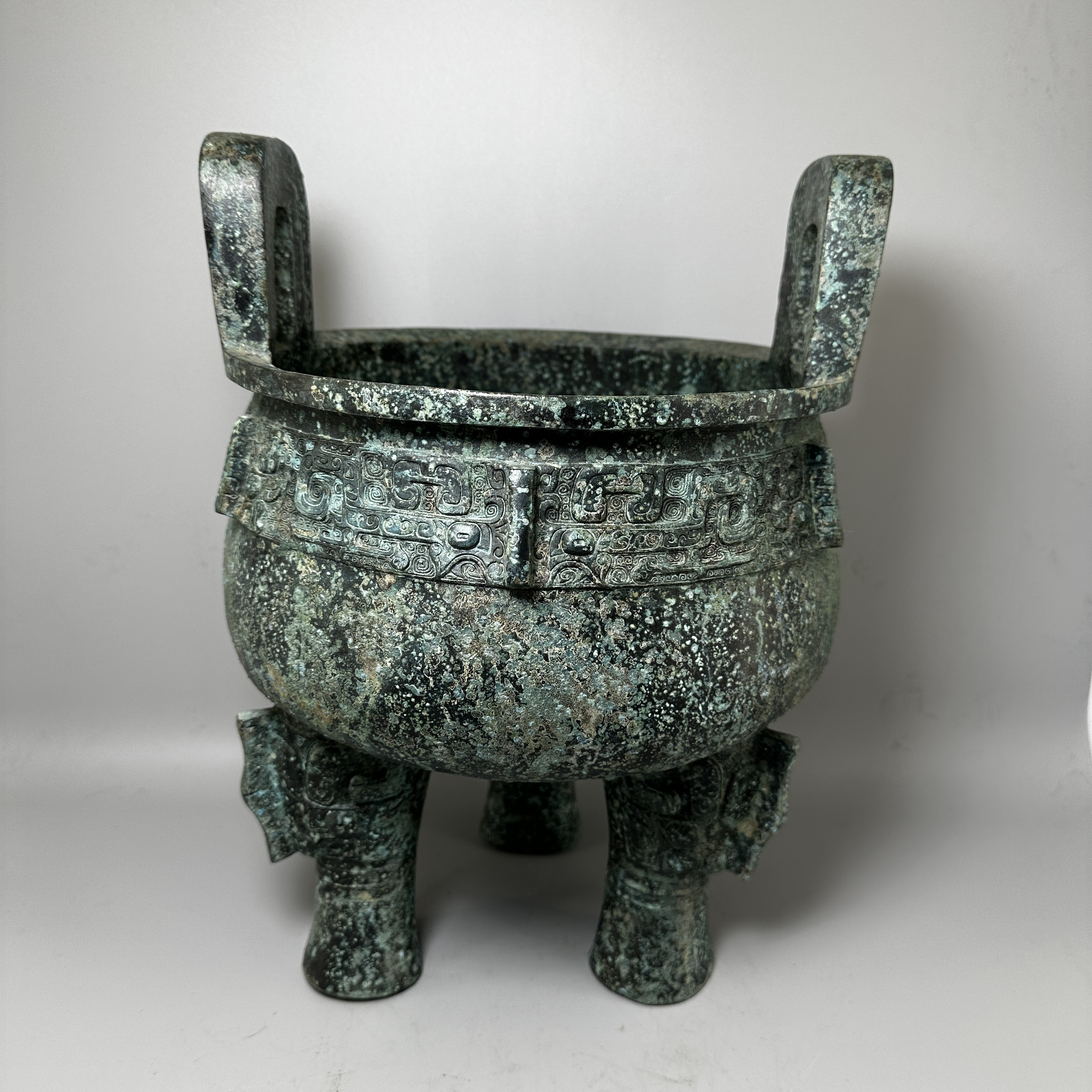 仿古青铜器子龙鼎纯铜高36厘米口径25.5厘米17斤左右乔迁开业礼品