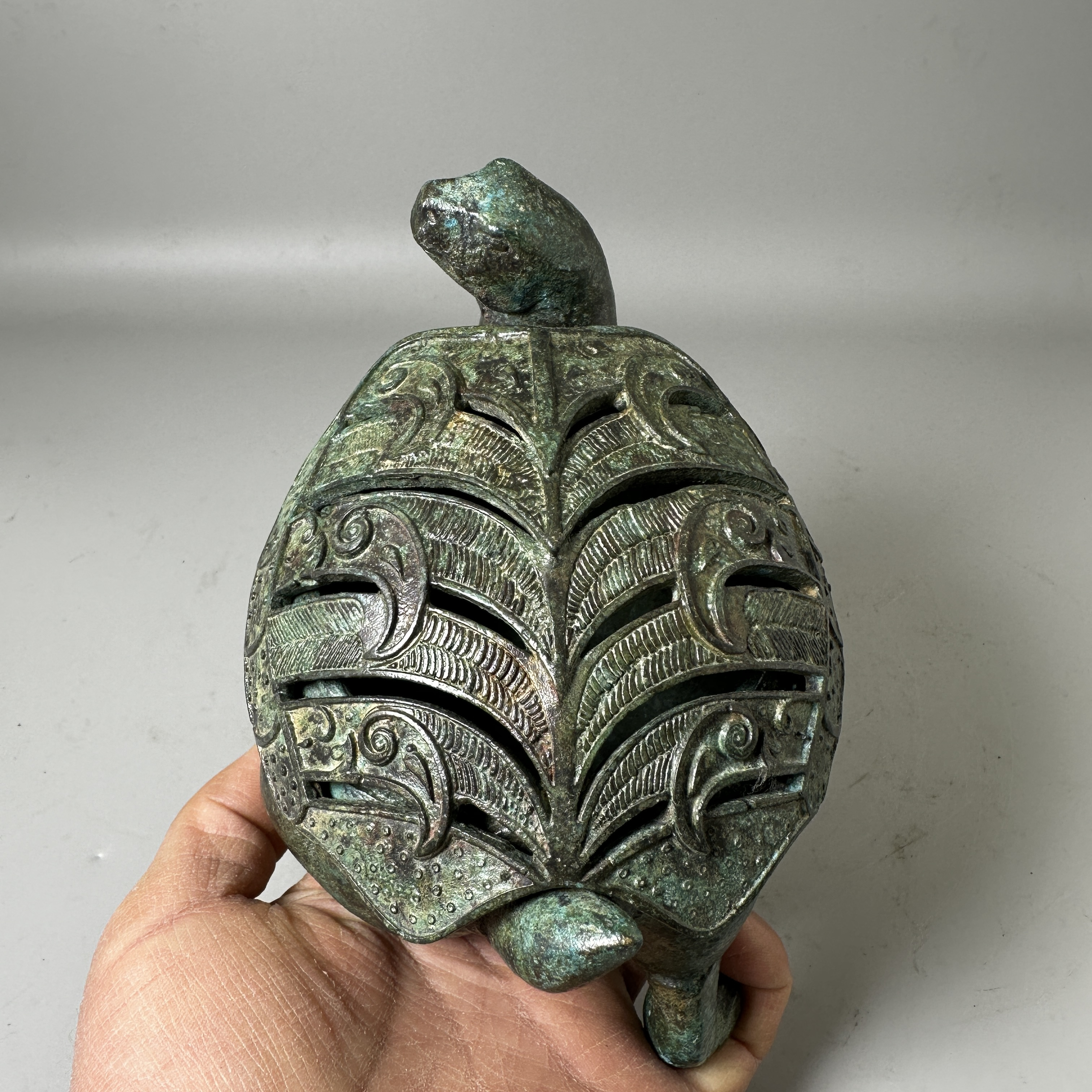 仿古青铜器纯铜长寿龟熏香炉香薰瑞兽薰炉古玩收藏茶宠工艺品摆件