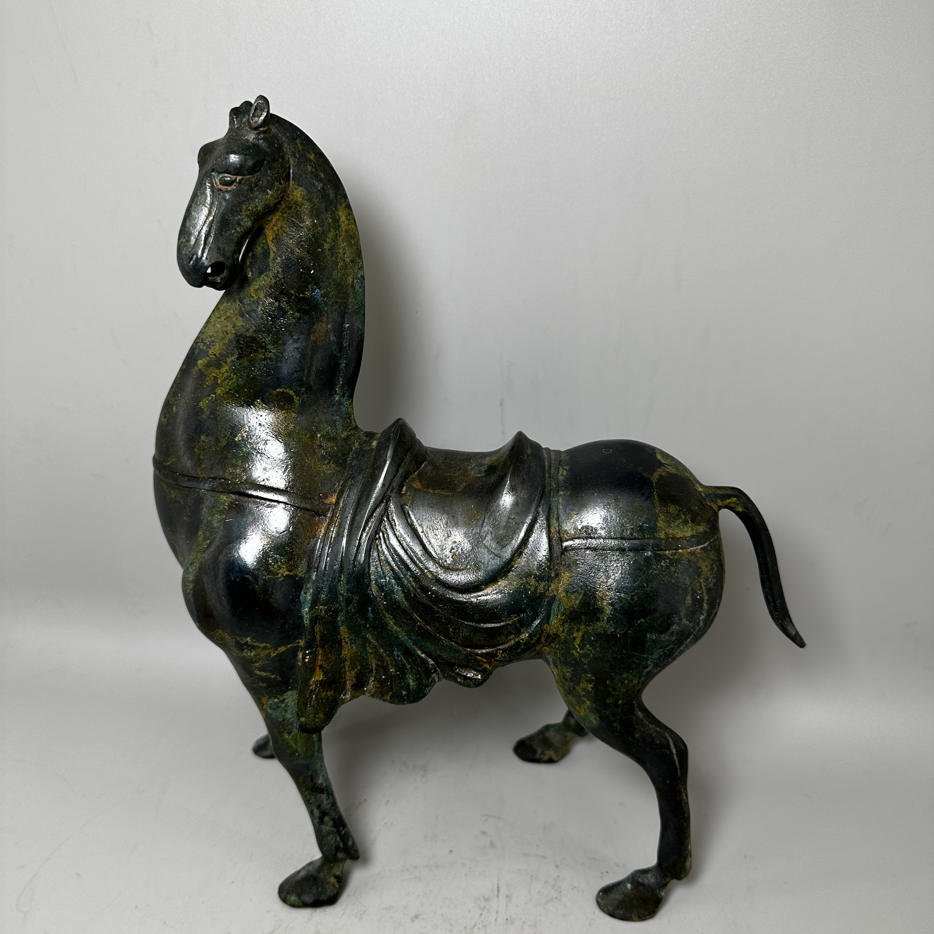 仿古青铜器唐马汗血宝马铜高34厘米长28厘米宽12厘米重4.5斤左右