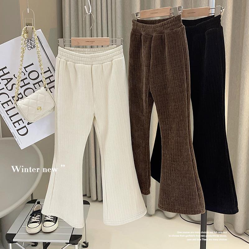 【小扬哥推荐】女童加绒加厚童裤冬季灯芯绒喇叭裤休闲保暖裤百搭