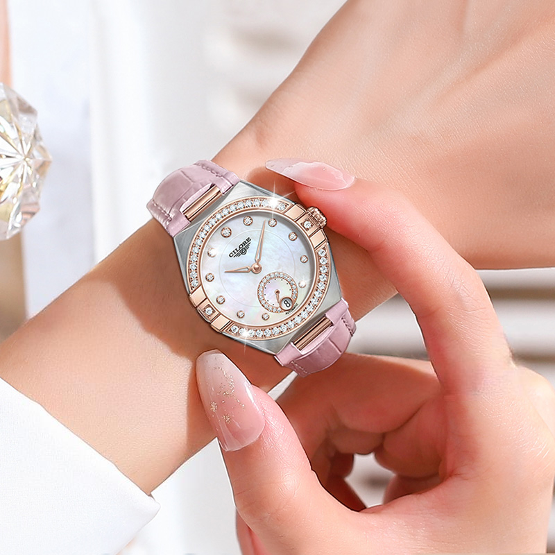 轻奢女款全自动机械腕表日历+镶钻款（大苏）