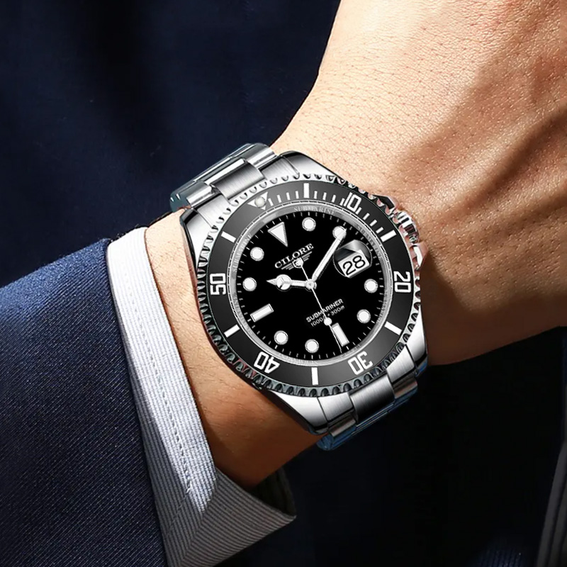 男士全自动机械腕表陶瓷表圈放大镜面日历款经典男表（周总）CL