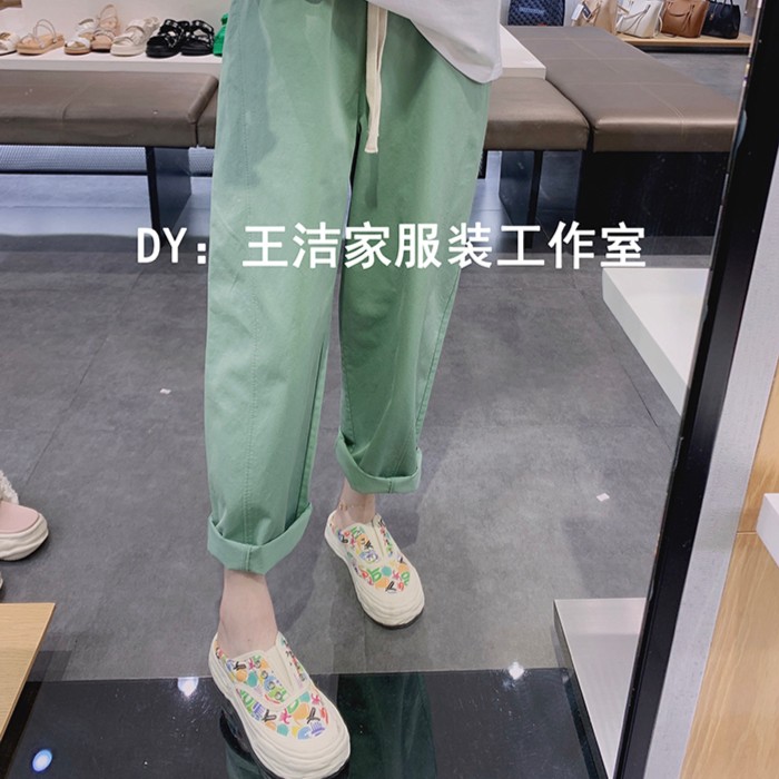 王洁家自制直筒时尚宽松显瘦三色工装裤