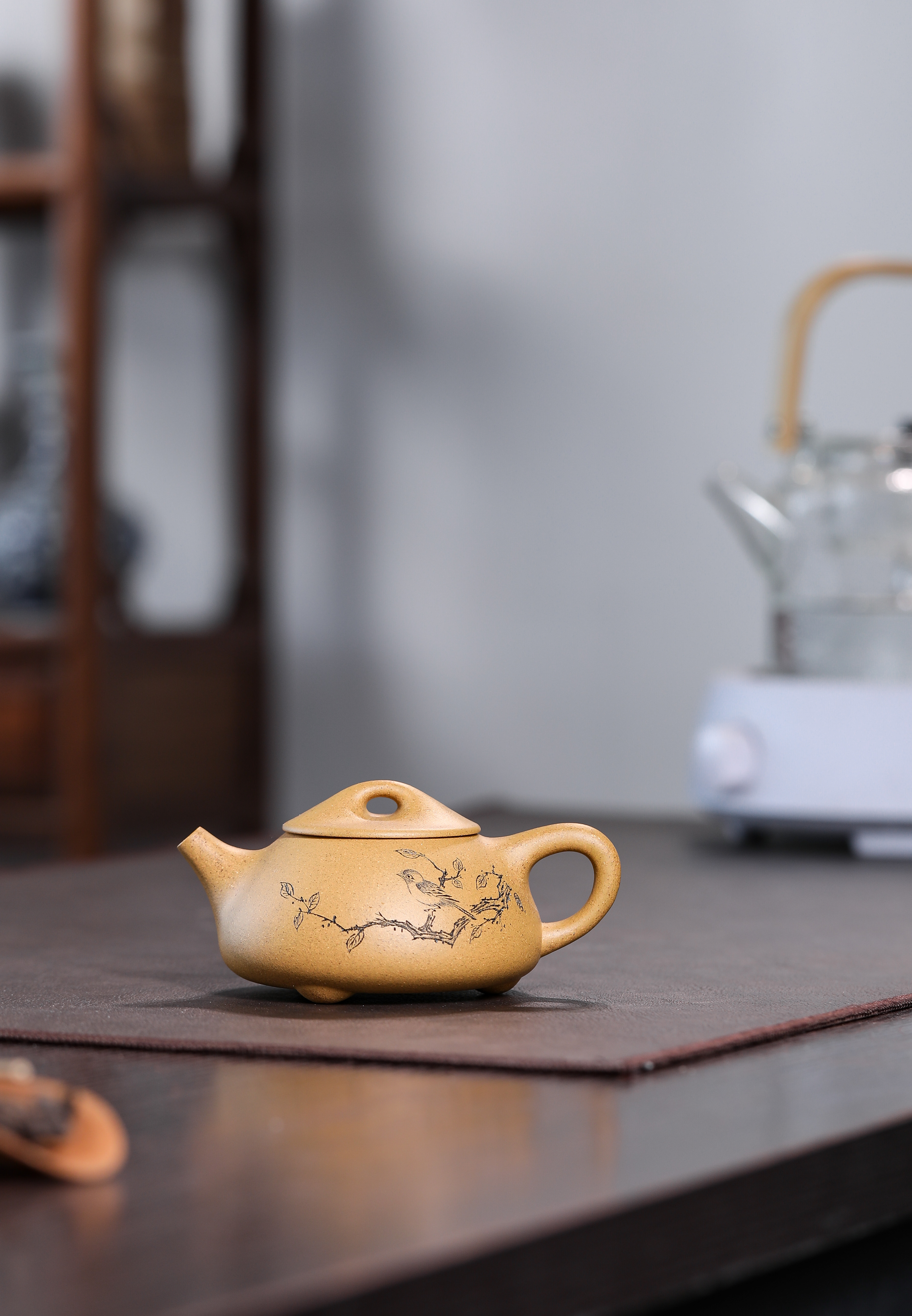 景舟石瓢壶 原矿黄金老段泥 全手工制作 230CC