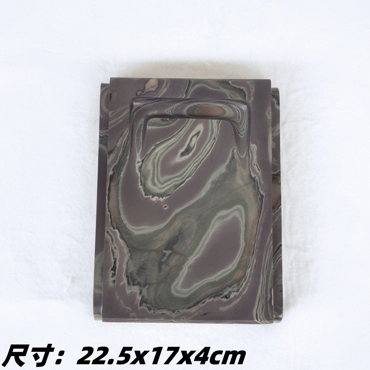 厂家直销 老坑玉带绿膘 苴却砚手工雕刻高端文房四宝 实用素砚