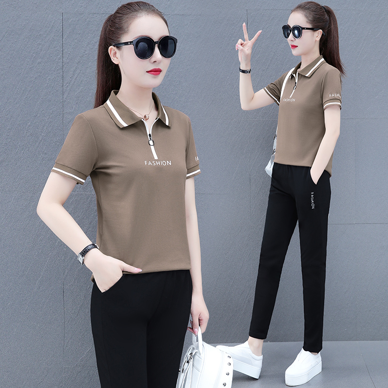 休闲运动套装女2023年夏季新款休闲立领卫衣广场舞跳舞服装两件套