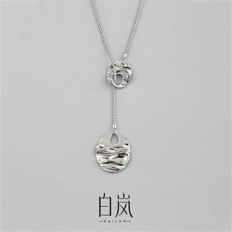 坠链均925银 白岚流光毛衣链925银项链新款长款时尚小众XL4028