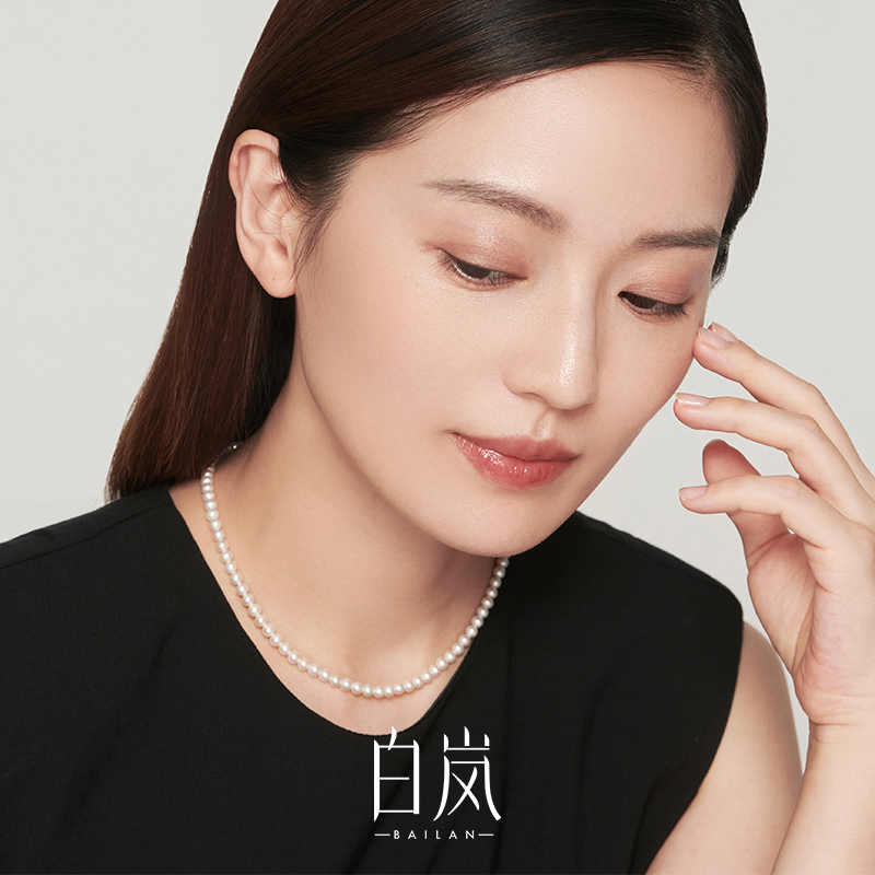 白岚淡水近圆珍珠项链女颈链新款925银轻奢小众珍珠锁骨链XL4257