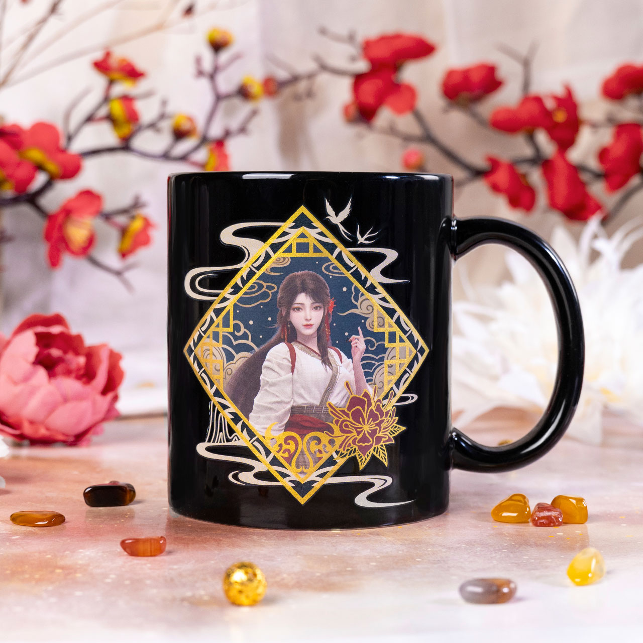 幸运石完美世界联名马克杯火灵儿温变杯正版陶瓷杯杯子二次元水杯