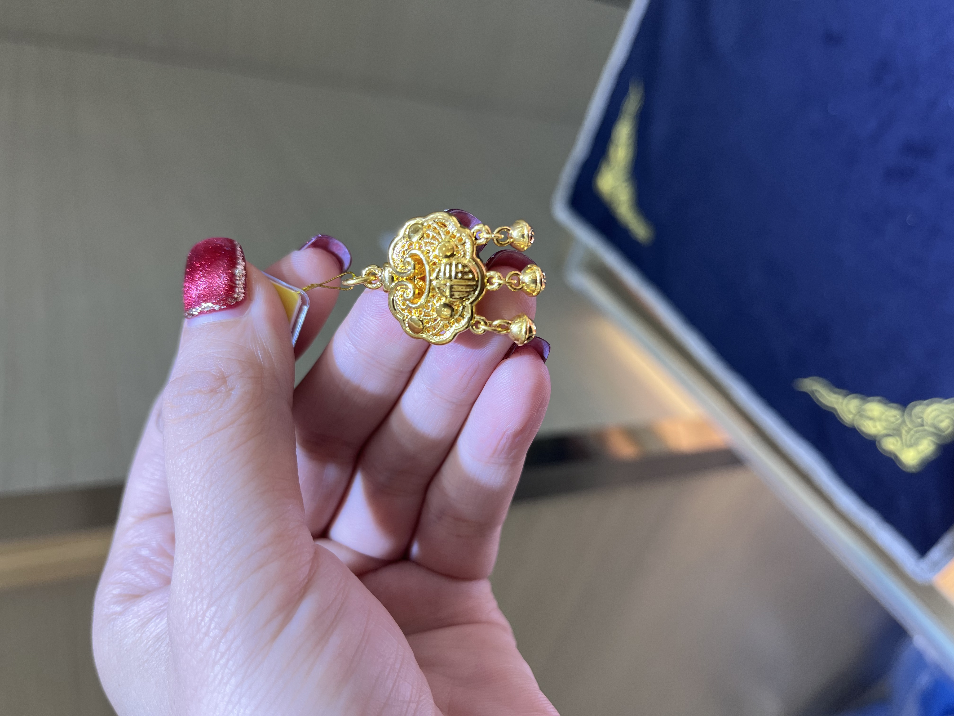 水贝黄金批发手工百搭简约经典时尚古传承祥云锁百搭