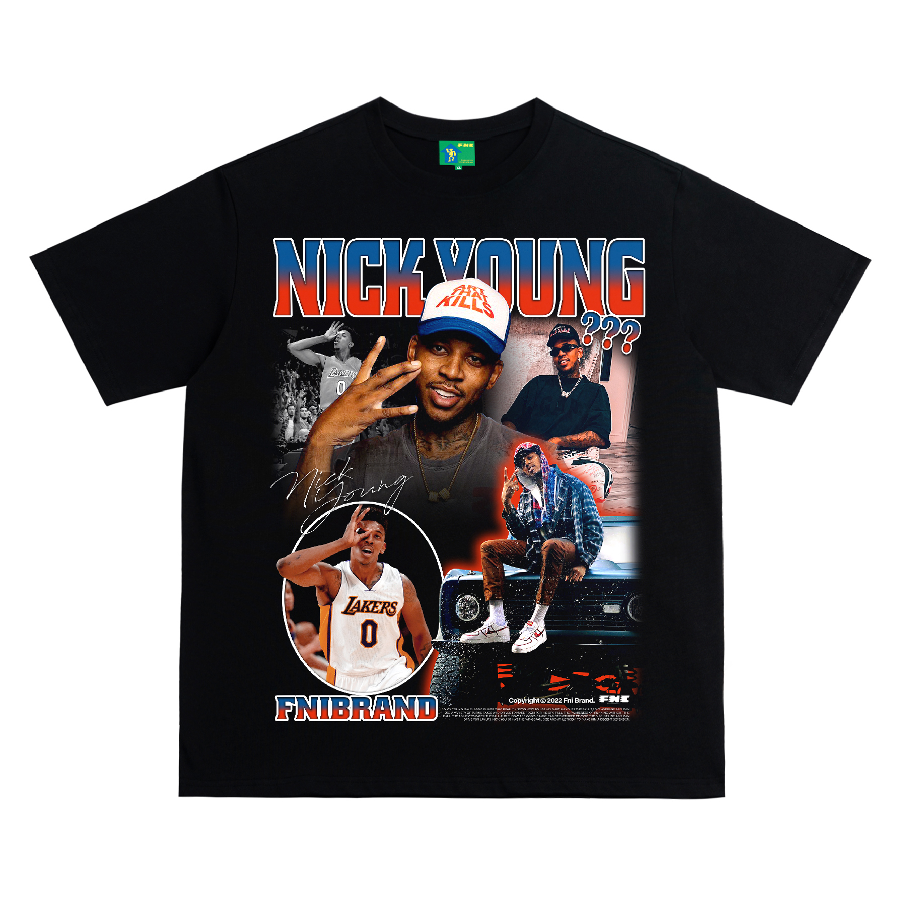 <FNIFNI >-尼克杨-美式篮球纯棉短袖春夏上衣国潮圆领男女同款T恤